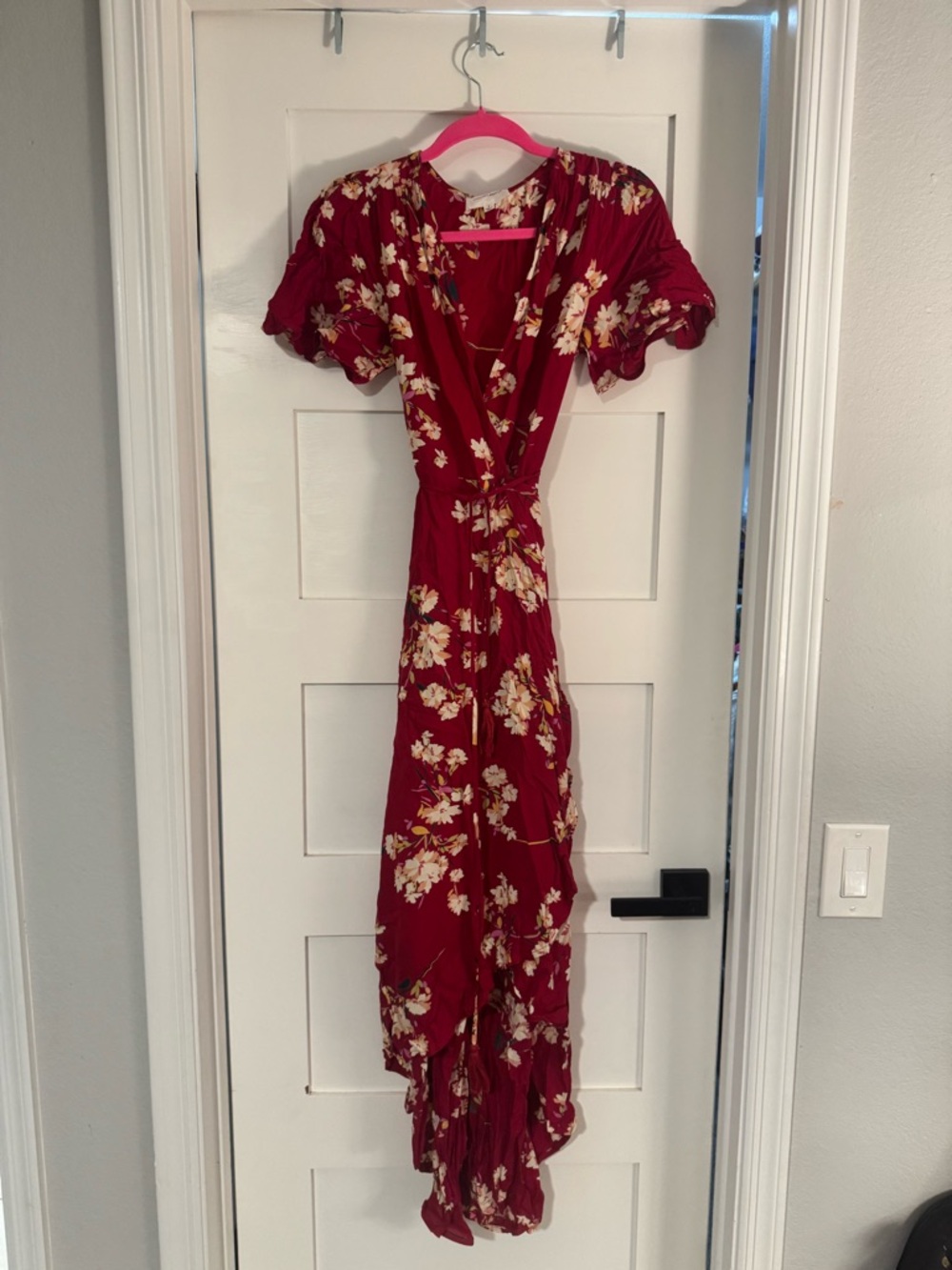 Cotton Candy LA Floral Red Wrap Maxi Dress - Women's